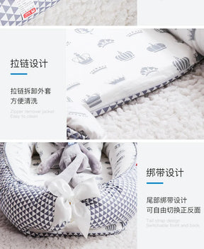 Infant Newborn Baby Lounger Portable Baby Nest Bed for Girls Boys Cotton Crib Toddler Bed Baby Nursery Carrycot Co Sleeper Bed