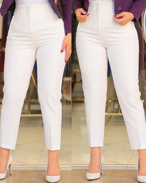 Women Office Wear High Waist Pants for Women Formal Pants Office Outfits Pencil Trousers Ladies Pants 11 Color Options OUFY-003