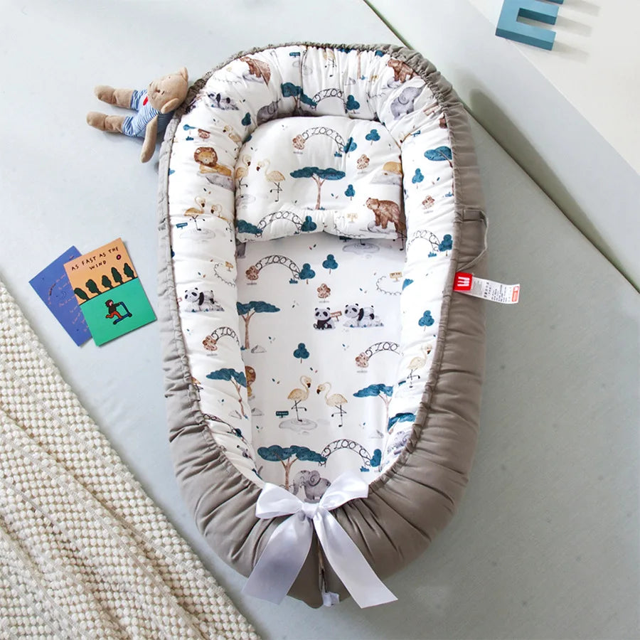 Infant Newborn Baby Lounger Portable Baby Nest Bed for Girls Boys Cotton Crib Toddler Bed Baby Nursery Carrycot Co Sleeper Bed
