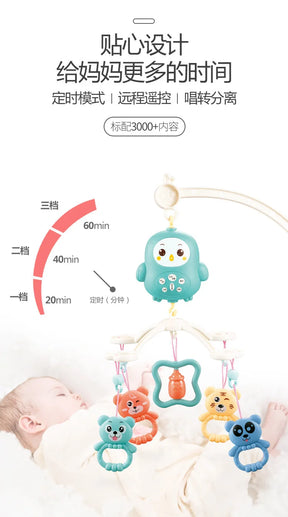 Baby Crib Mobiles Rattles Music Educational Toys Bed Bell Carousel For Cots Infant Baby Toy 0-12 Months For Newborns Toddler Toy