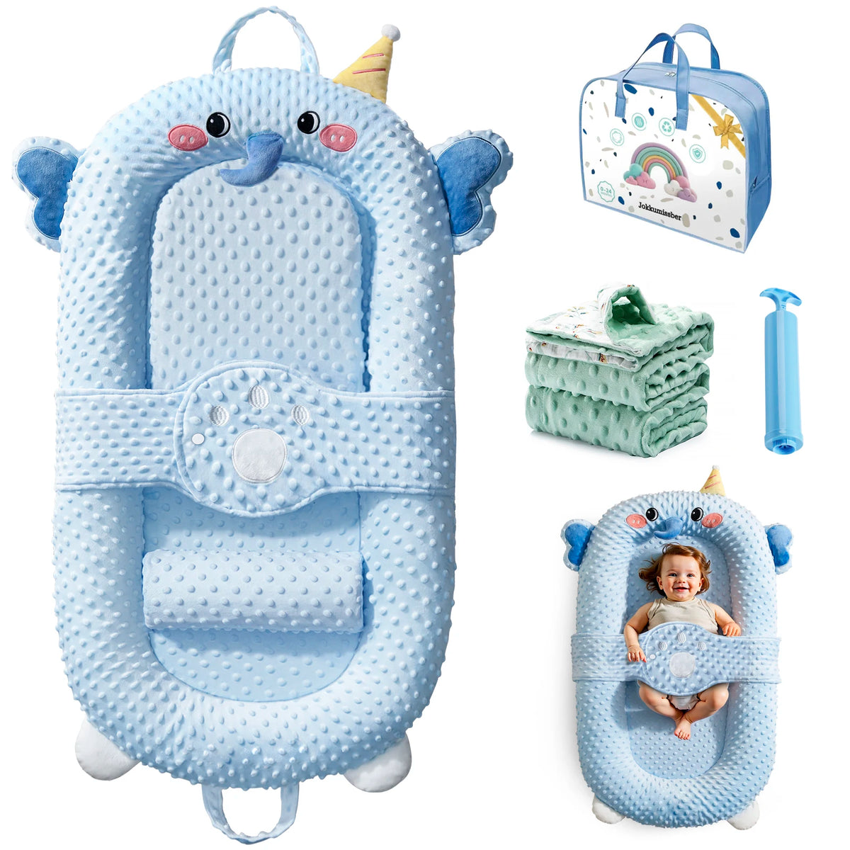 Crib in bed anti-vomiting milk anti-fall Easy to clean and carry Womb design 360° baby protection Let the baby sleep soundly