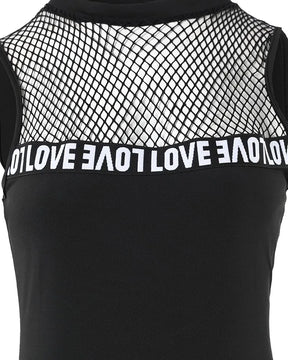 Fashion 2025 New Sexy 2 Pieces Sets Women Suits Letter Band Patch Fishnet Design Top & Shorts Set Feamle Clothes Black Outfits
