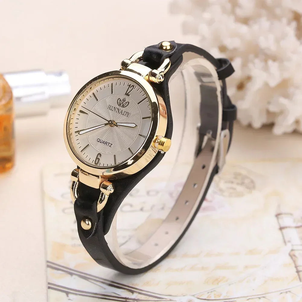 Simple Women Watch Luxury Design Leather Watch Ladies Quartz Wristwatch Solid Color Fashion Women Gift Watch Relojes Para Mujer
