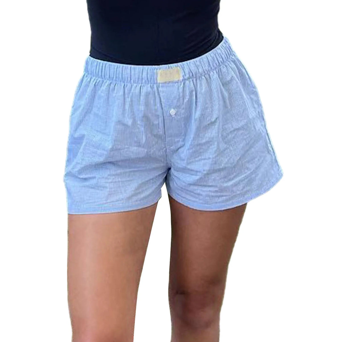 Women s Y2K Summer Lounge Shorts Checkered Printed Sports Shorts with Button Elastic Pajamas Short for Women