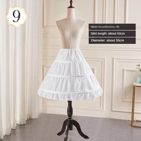 6-Hoops Underskirt Women Petticoat Wedding Dress Pleated Crinoline White a Line Floor Length Under Skirt Cancan Pettidresses