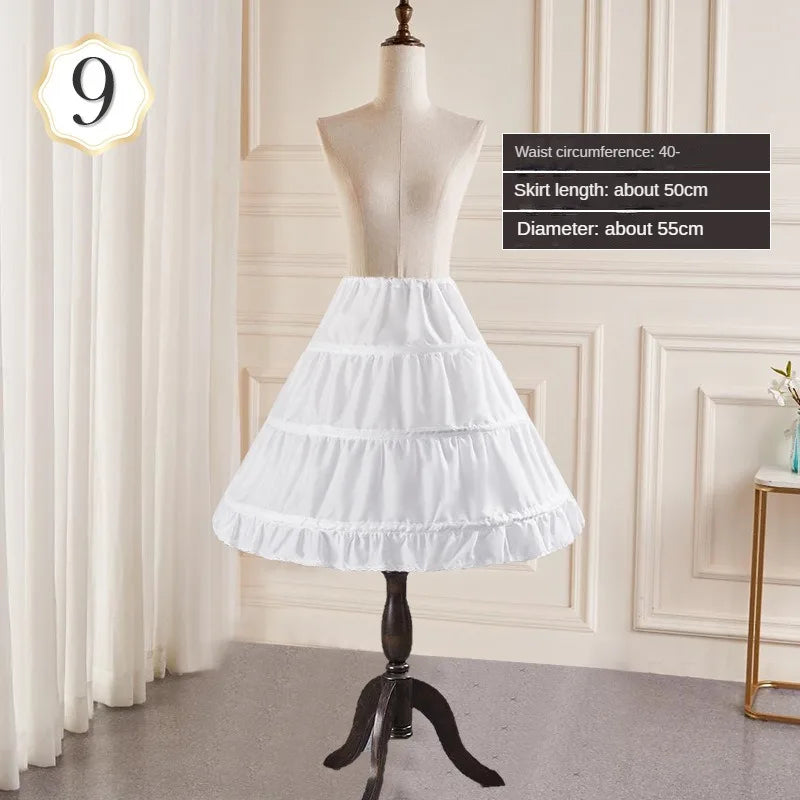 6-Hoops Underskirt Women Petticoat Wedding Dress Pleated Crinoline White a Line Floor Length Under Skirt Cancan Pettidresses