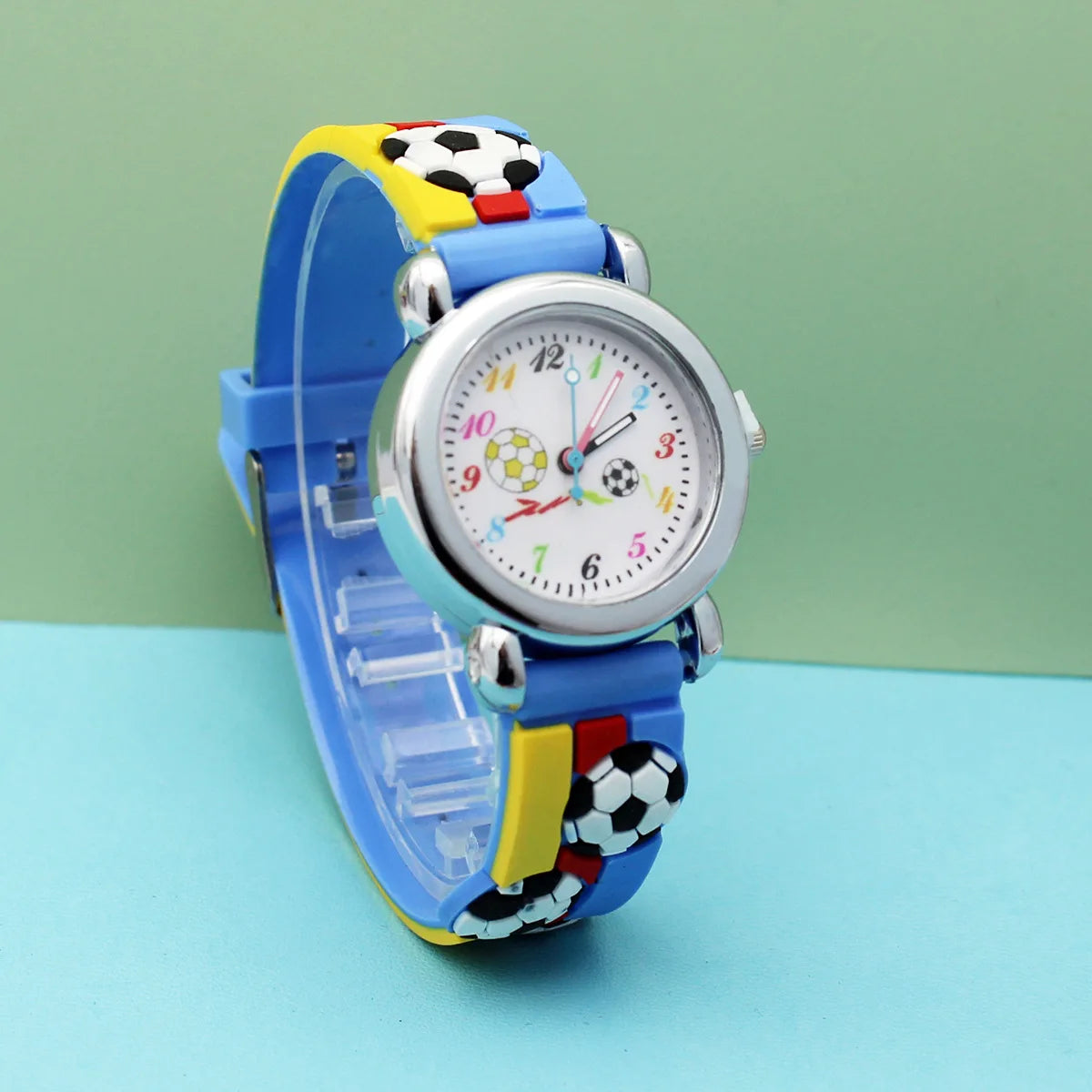 New Fashion Color Cartoon Football Students Children Watch Quartz Watch Sports Wrist Watch Kids Gift