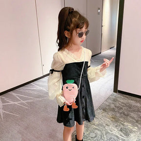 New Mini Cartoon Carrot PU Leather Children's Small Crossbody Bag Cute Kids One Shoulder Bag Boy Girl Sweet Messenger Bag Purse