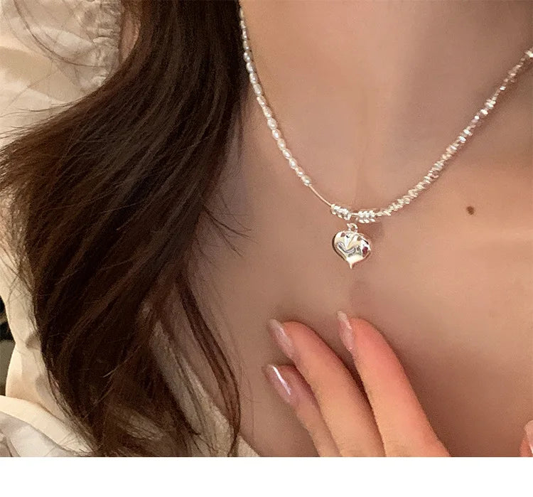 Popular 925 Sterling Silver Fashion Pearl Necklace For Women Fine Jewelry Wedding Party Birthday Gift