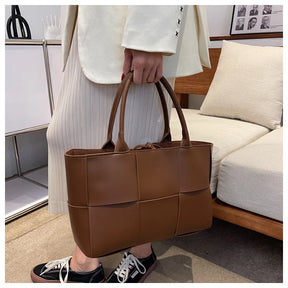 Large Weave Tote Bags For Women Large Capacity Designer Luxury 2024 New Trendy Shopping Korean Version Handbag Retro Travel