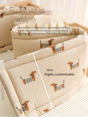 Newborn Crib By Pure Cotton Breathable Anti-collision Cushion Soft Bag, One-piece Crib Is Surrounded By Children's Splicing Bed