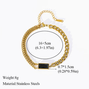 EILIECK 316L Stainless Steel Black Crystal Zircon Necklace Bracelet Earrings For Women New Trend Gift Waterproof Jewelry Set