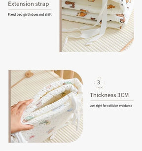 Newborn Crib By Pure Cotton Breathable Anti-collision Cushion Soft Bag, One-piece Crib Is Surrounded By Children's Splicing Bed