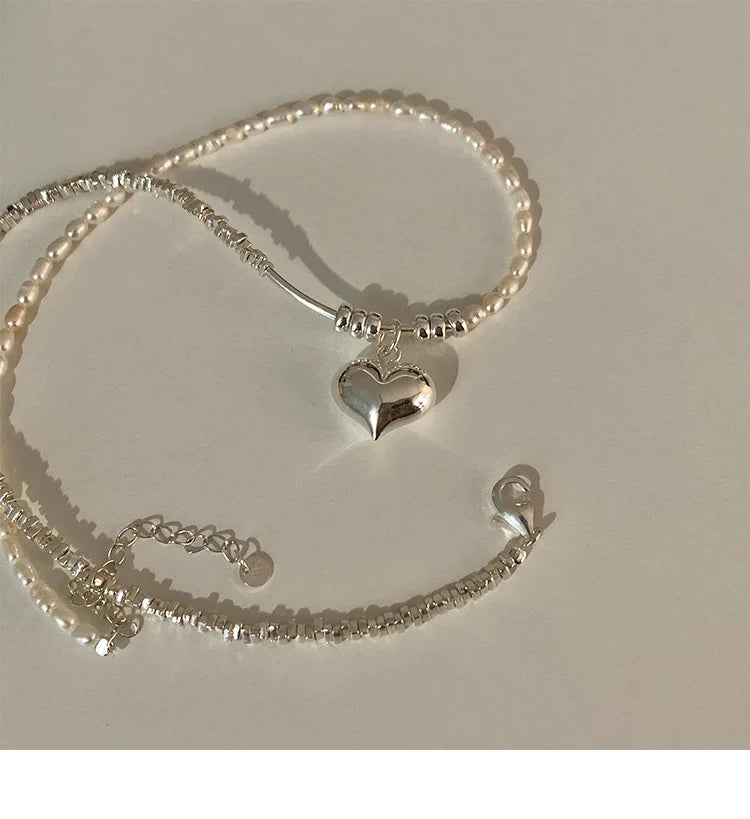 Popular 925 Sterling Silver Fashion Pearl Necklace For Women Fine Jewelry Wedding Party Birthday Gift