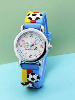 New Fashion Color Cartoon Football Students Children Watch Quartz Watch Sports Wrist Watch Kids Gift