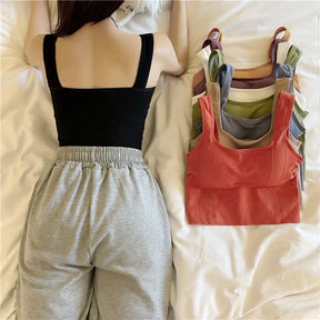 Women Push Up Camisole Padded Bra Sexy Top Suspender Tanks Fashion Printed Newspaper Camis Female Soft Sleeveless Tube Tops