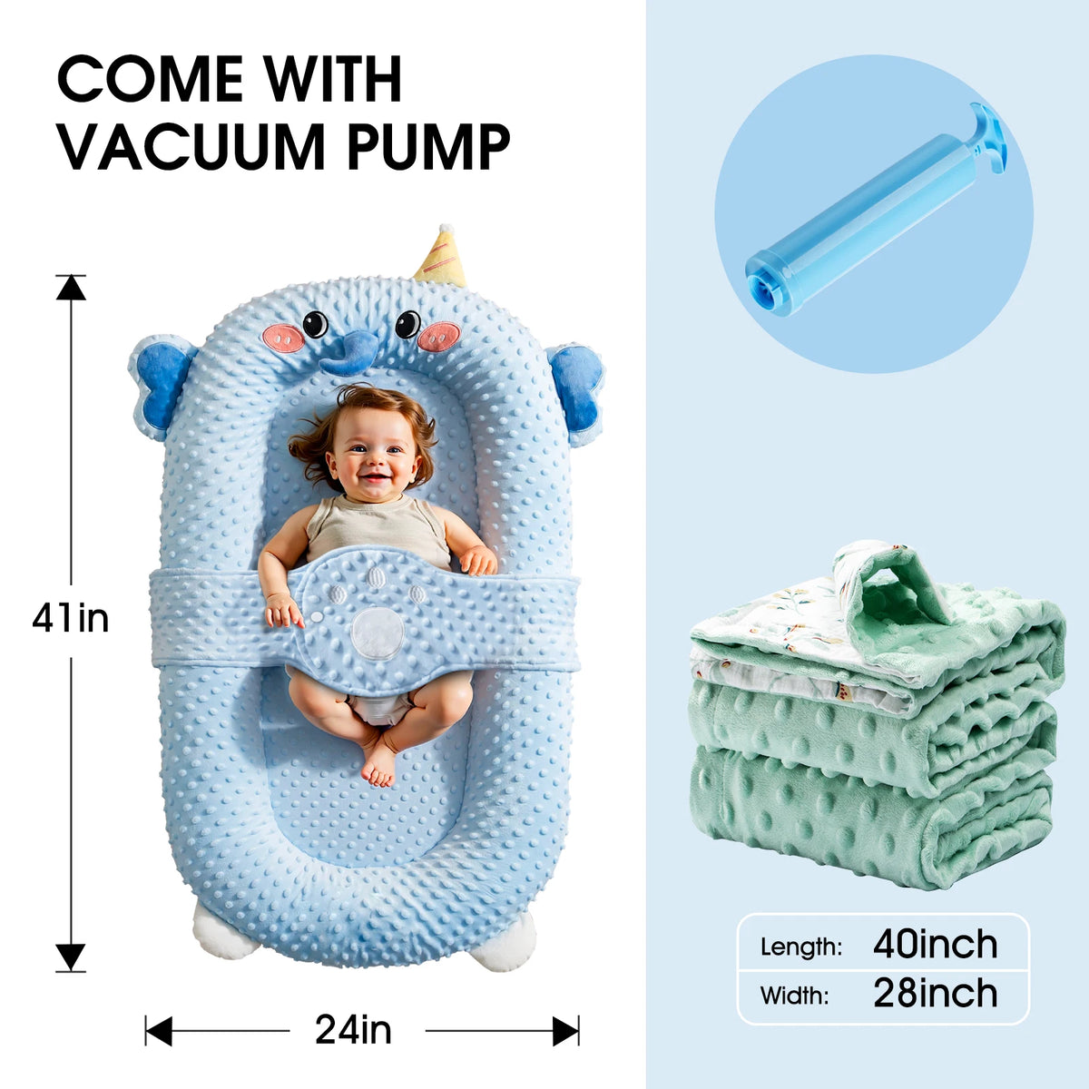 Crib in bed anti-vomiting milk anti-fall Easy to clean and carry Womb design 360° baby protection Let the baby sleep soundly