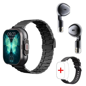 D8 Pro Smart Watch Large Screen With Earbuds TWS 2 In 1 Wireless Bluetooth Noise Earphones NFC Headset Music Sports Smartwatch