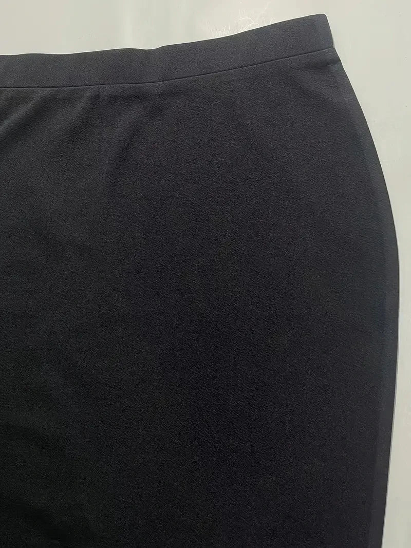 2024 Summer Plus Size Solid Slim Skirt, Casual High Waist Slit Skirt, Women's Plus SizeClothing