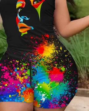 Women's T-shirt+Hot Pants Two Piece Set 2025 Summer  Fashion Casual Printing Quick Drying Sports Fitness Top Shorts Female Suit