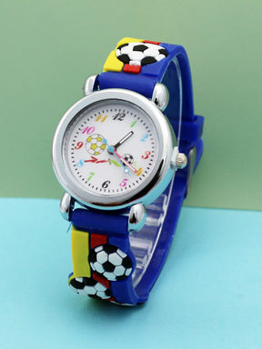 New Fashion Color Cartoon Football Students Children Watch Quartz Watch Sports Wrist Watch Kids Gift