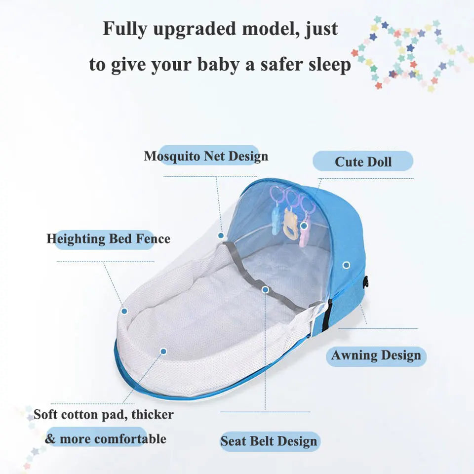 Portable Baby Bed Infant Travel Crib Multi-function Bebe Bed Newborn Crib with Mosquito Net Baby Travel Cot Cribs for Baby Nest