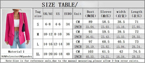 Chic Rose Red Blazers for Women Spring 2023 Casual Coats Black Women's Jacket Suit Basic Slim Summer Blazer Women Jacket Office