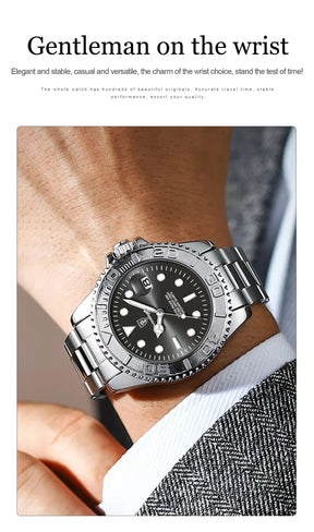 POEDAGAR Luxury Men Watch Business Quartz Man Clock Sports Waterproof Luminous Date Stainless Steel Men's Watches Male Reloj+box