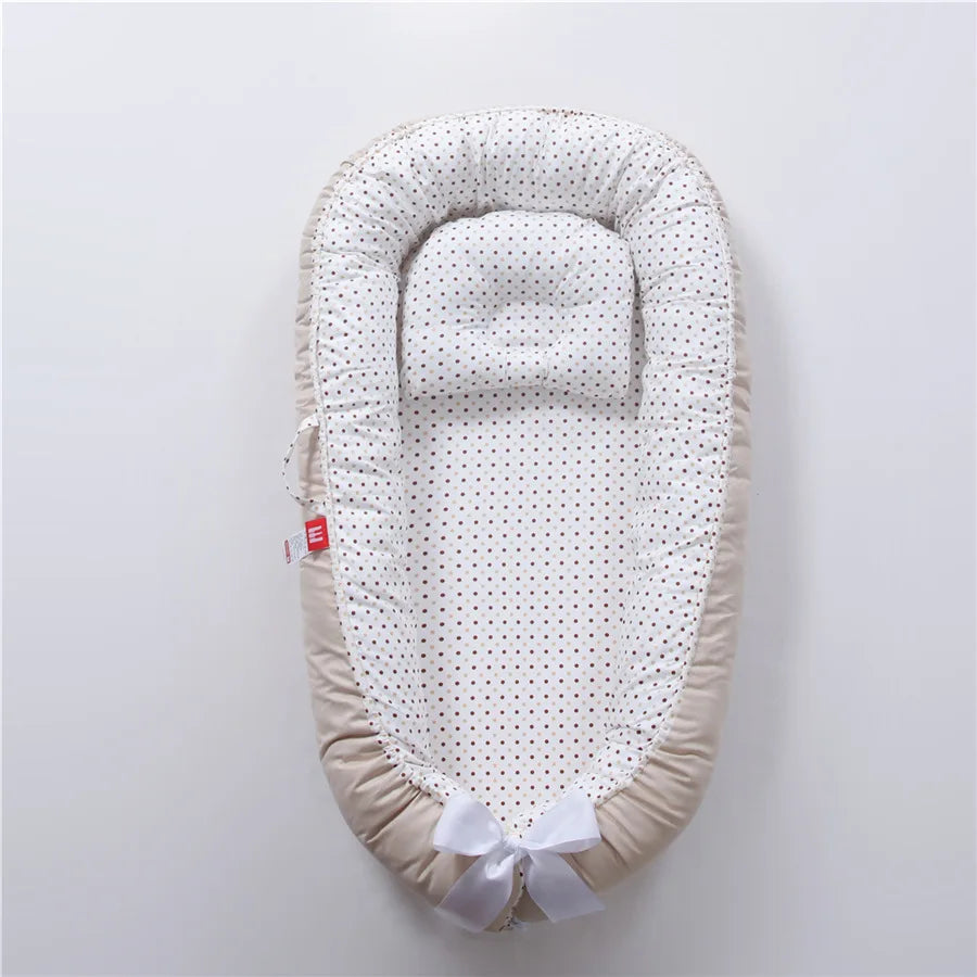 Infant Newborn Baby Lounger Portable Baby Nest Bed for Girls Boys Cotton Crib Toddler Bed Baby Nursery Carrycot Co Sleeper Bed