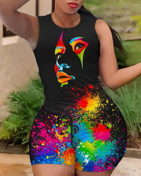 Women's T-shirt+Hot Pants Two Piece Set 2025 Summer  Fashion Casual Printing Quick Drying Sports Fitness Top Shorts Female Suit