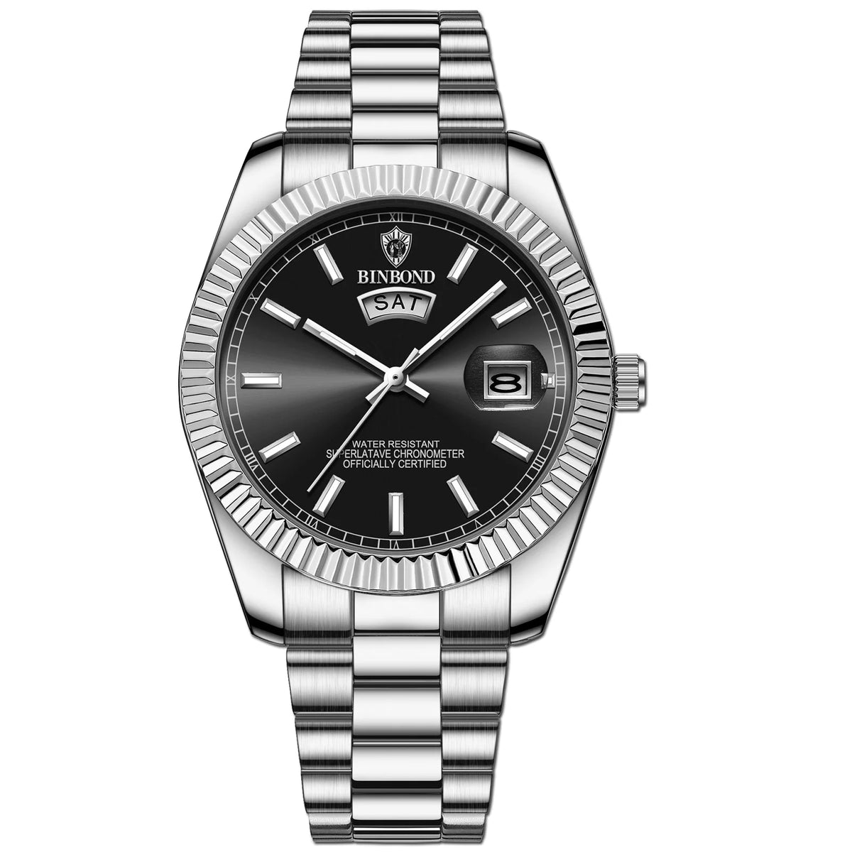 BINBOND B7012 Mens Fashion Business Sports Quartz Watch 30M Waterproof Luminous Classic Calendar Creative Clock Mens Wristwatch