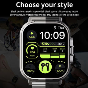 TWS 2 In 1 Smart Sports Watch Wireless Bluetooth Headset Calling Health Monitor Fitness Record Watches With Headset