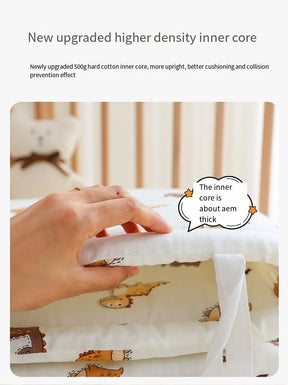 Newborn Crib By Pure Cotton Breathable Anti-collision Cushion Soft Bag, One-piece Crib Is Surrounded By Children's Splicing Bed