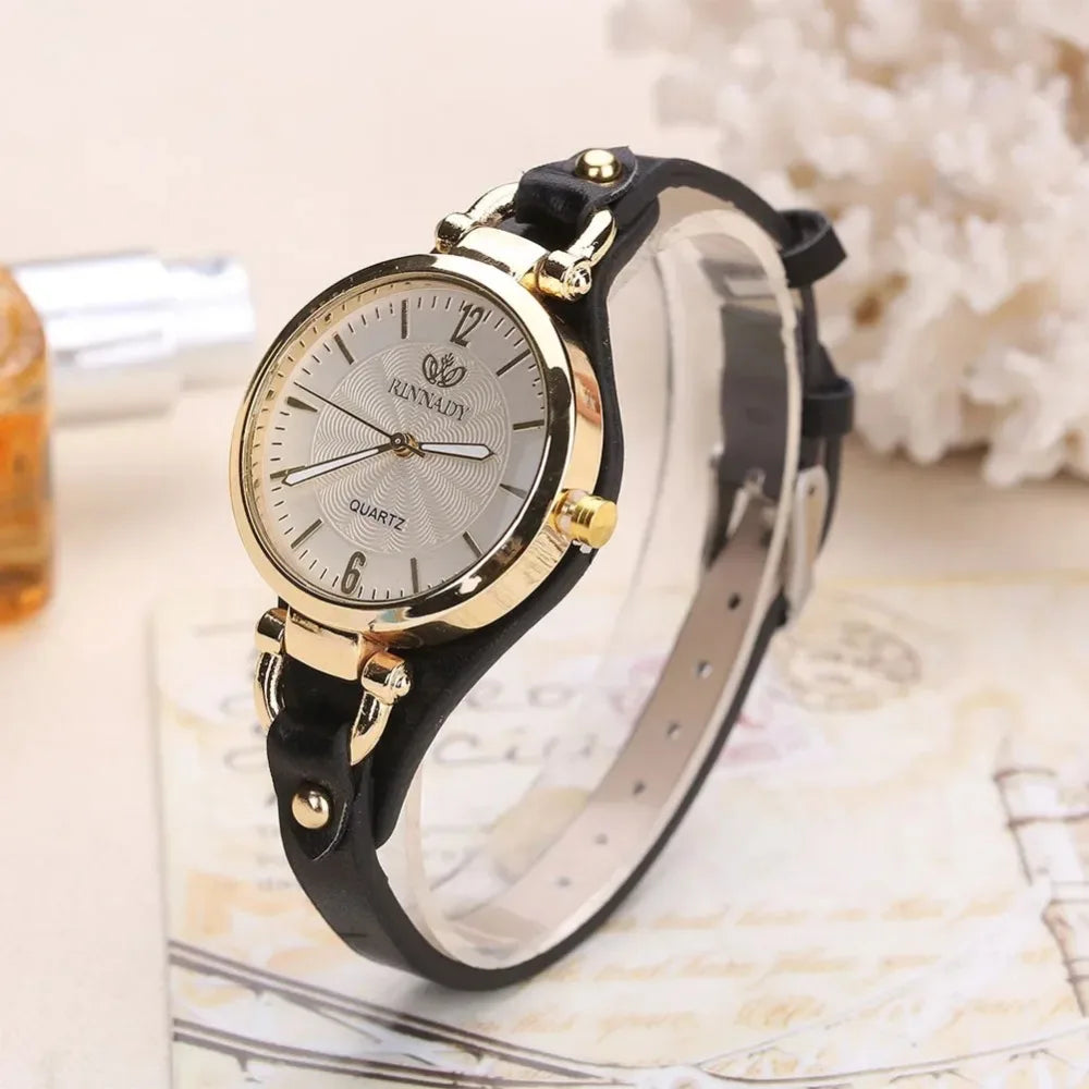 Simple Women Watch Luxury Design Leather Watch Ladies Quartz Wristwatch Solid Color Fashion Women Gift Watch Relojes Para Mujer
