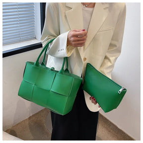 Large Weave Tote Bags For Women Large Capacity Designer Luxury 2024 New Trendy Shopping Korean Version Handbag Retro Travel