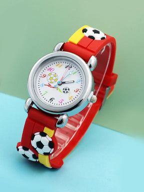 New Fashion Color Cartoon Football Students Children Watch Quartz Watch Sports Wrist Watch Kids Gift