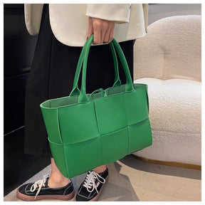 Large Weave Tote Bags For Women Large Capacity Designer Luxury 2024 New Trendy Shopping Korean Version Handbag Retro Travel