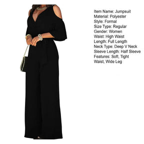 Stylish Formal OL Style Summer Jumpsuit Lace Up Women Summer Jumpsuit Deep Crotch OL Style Summer Jumpsuit Lady Garment