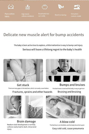 Newborn Crib By Pure Cotton Breathable Anti-collision Cushion Soft Bag, One-piece Crib Is Surrounded By Children's Splicing Bed