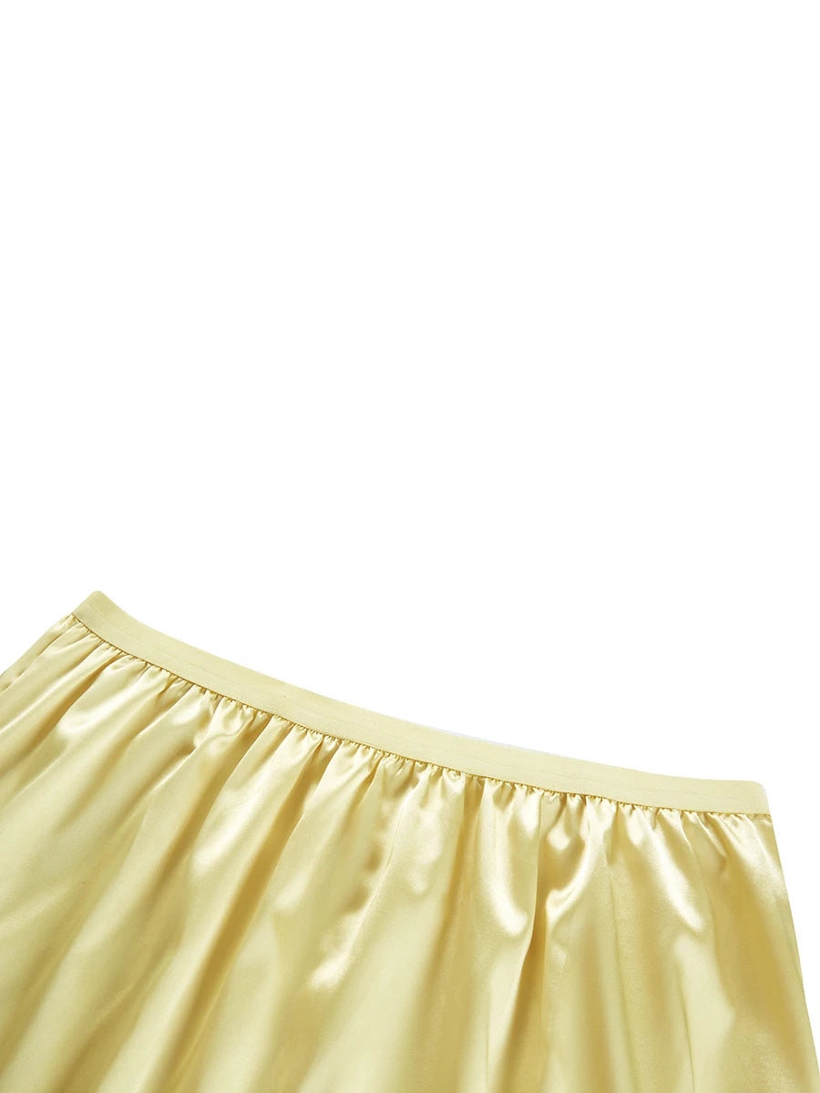 2024 New Women´s Half Slip Underskirt, Solid Color Elastic Waist Inner Lining for Midi Skirt, Long Underskirt for Ladies