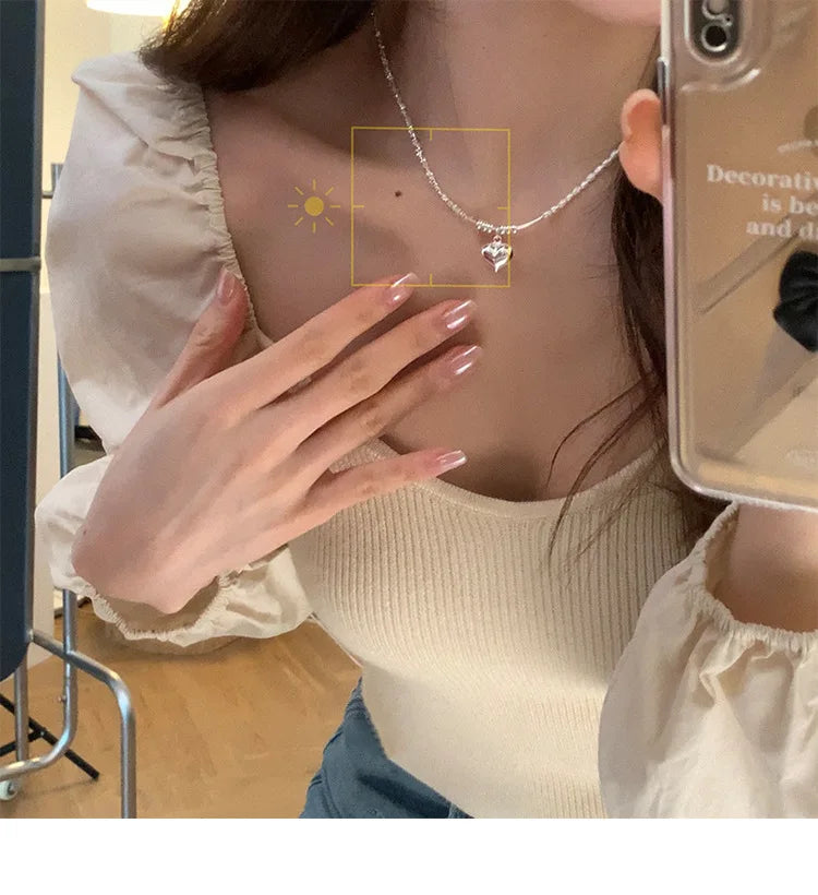 Popular 925 Sterling Silver Fashion Pearl Necklace For Women Fine Jewelry Wedding Party Birthday Gift