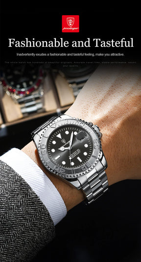 POEDAGAR Luxury Men Watch Business Quartz Man Clock Sports Waterproof Luminous Date Stainless Steel Men's Watches Male Reloj+box