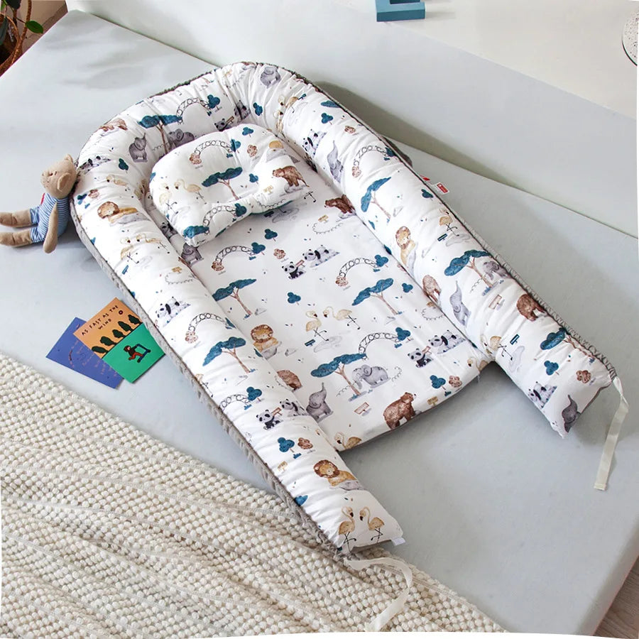 Infant Newborn Baby Lounger Portable Baby Nest Bed for Girls Boys Cotton Crib Toddler Bed Baby Nursery Carrycot Co Sleeper Bed