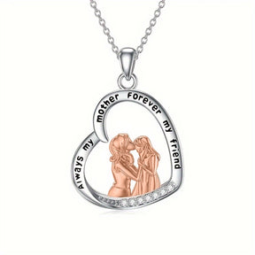 2025 New Fashion Mother And Daughter Heart Pendant Necklace For Mom Mama Jewelry Birthday Gifts