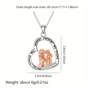 2025 New Fashion Mother And Daughter Heart Pendant Necklace For Mom Mama Jewelry Birthday Gifts