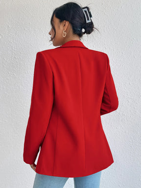 Chic Rose Red Blazers for Women Spring 2023 Casual Coats Black Women's Jacket Suit Basic Slim Summer Blazer Women Jacket Office