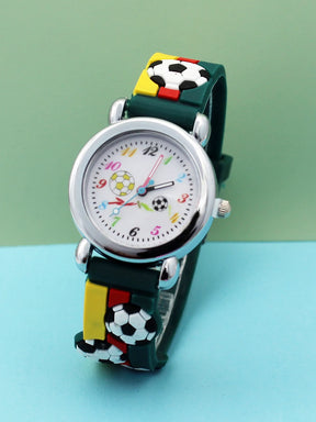 New Fashion Color Cartoon Football Students Children Watch Quartz Watch Sports Wrist Watch Kids Gift