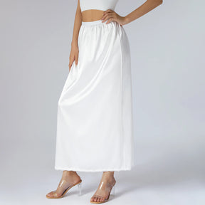 2024 New Women´s Half Slip Underskirt, Solid Color Elastic Waist Inner Lining for Midi Skirt, Long Underskirt for Ladies