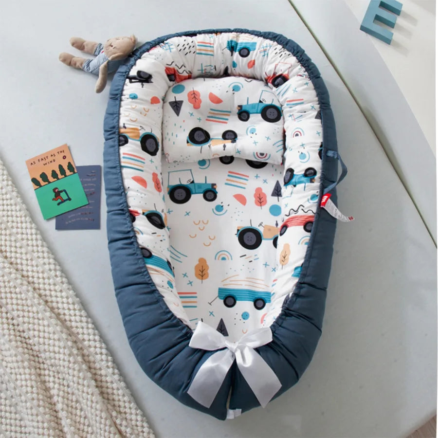 Infant Newborn Baby Lounger Portable Baby Nest Bed for Girls Boys Cotton Crib Toddler Bed Baby Nursery Carrycot Co Sleeper Bed