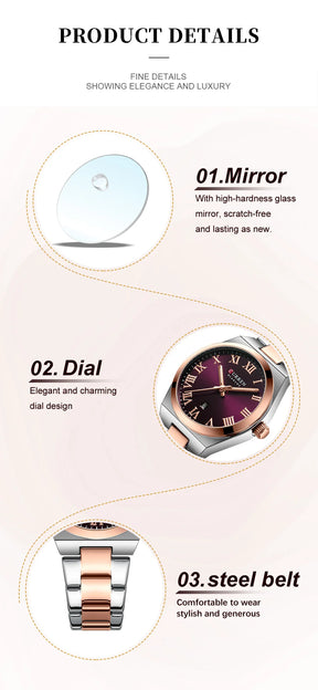 CURREN Women Watches Fashion Gold Stainless Stain Steel Ladies Watch Waterproof Quarzt Wristwatch Romatic Girlfriend Gift